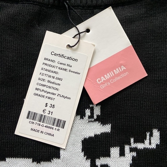 Camii Mia Girls' Reindeer Pullover Crewneck Ugly Christmas Sweater Medium NWT - Picture 7 of 12